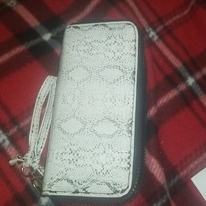 Faux Snake Skin Clutch